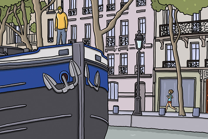 Péniche bleue - antoine meurant