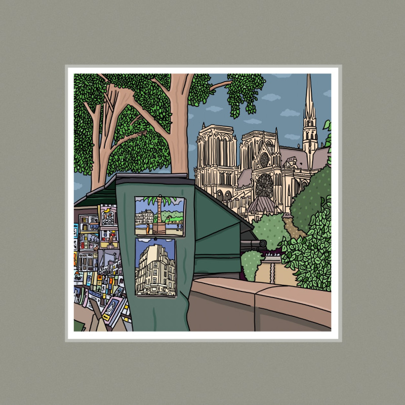 Bouquiniste et Notre-Dame - antoine meurant